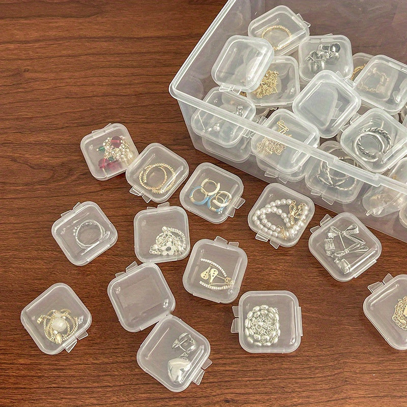 Unisex Plastic Small Jewelry Storage Box for Rings Ear Studs USB Card