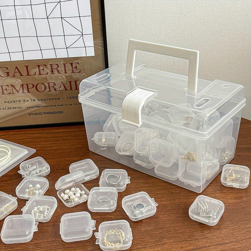Unisex Plastic Small Jewelry Storage Box for Rings Ear Studs USB Card