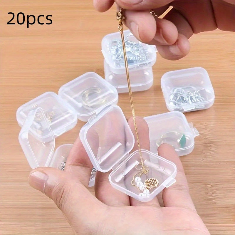 Unisex Plastic Small Jewelry Storage Box for Rings Ear Studs USB Card