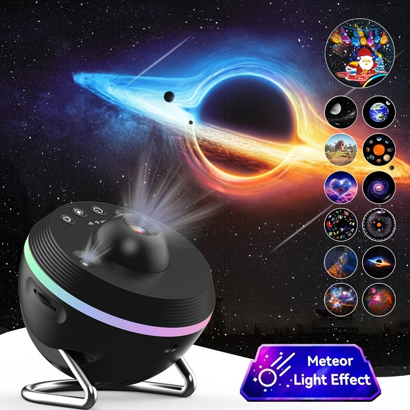 4K 13-in-1 Space Projector with Rotating Ball RGB Ambient Light for Bedroom Home Theater