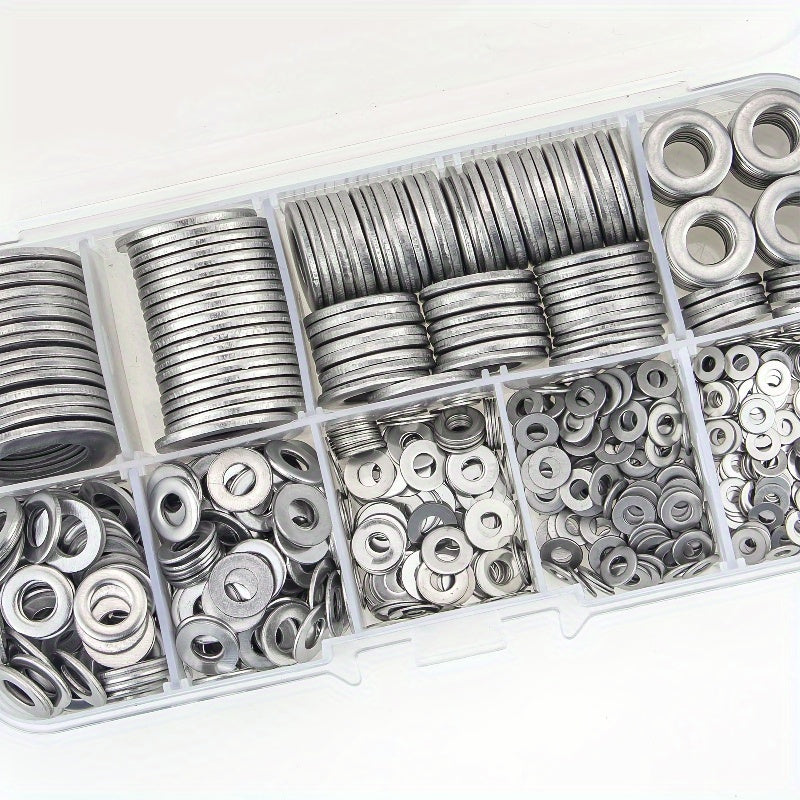 Stainless Steel Flat Washers Assortment Kit 80-580 Pieces M2-M10 for Home Repair