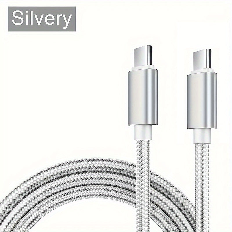 Fast Charging USB-C to Type-C Nylon Cable for Samsung MacBook iPad Xiaomi 60W
