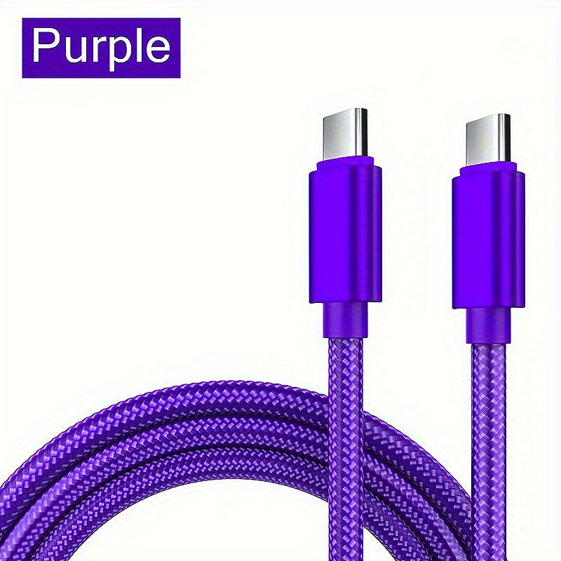 Fast Charging USB-C to Type-C Nylon Cable for Samsung MacBook iPad Xiaomi 60W
