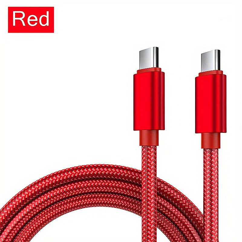 Fast Charging USB-C to Type-C Nylon Cable for Samsung MacBook iPad Xiaomi 60W