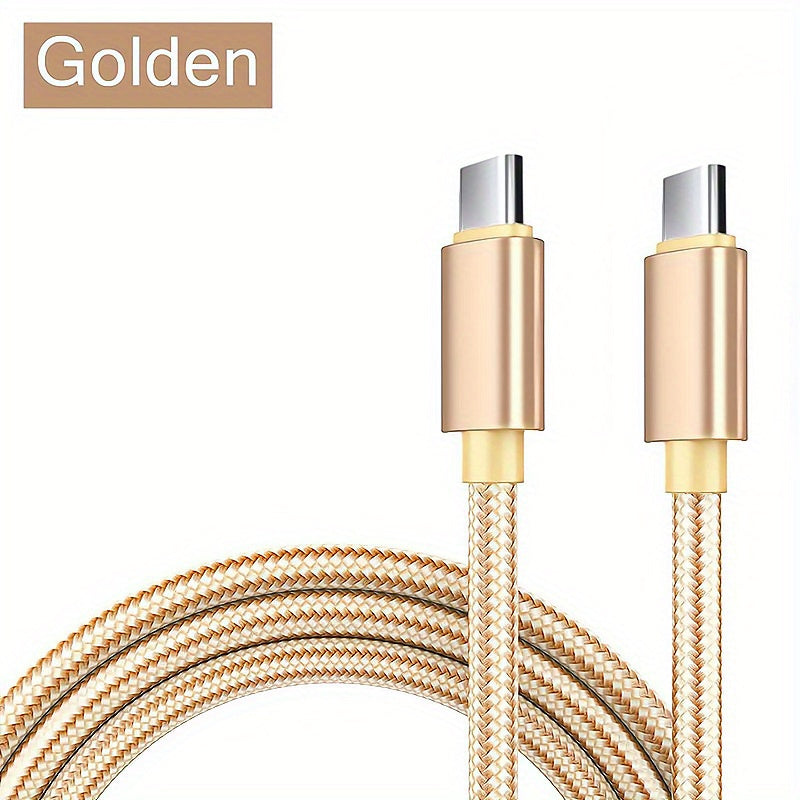 Fast Charging USB-C to Type-C Nylon Cable for Samsung MacBook iPad Xiaomi 60W