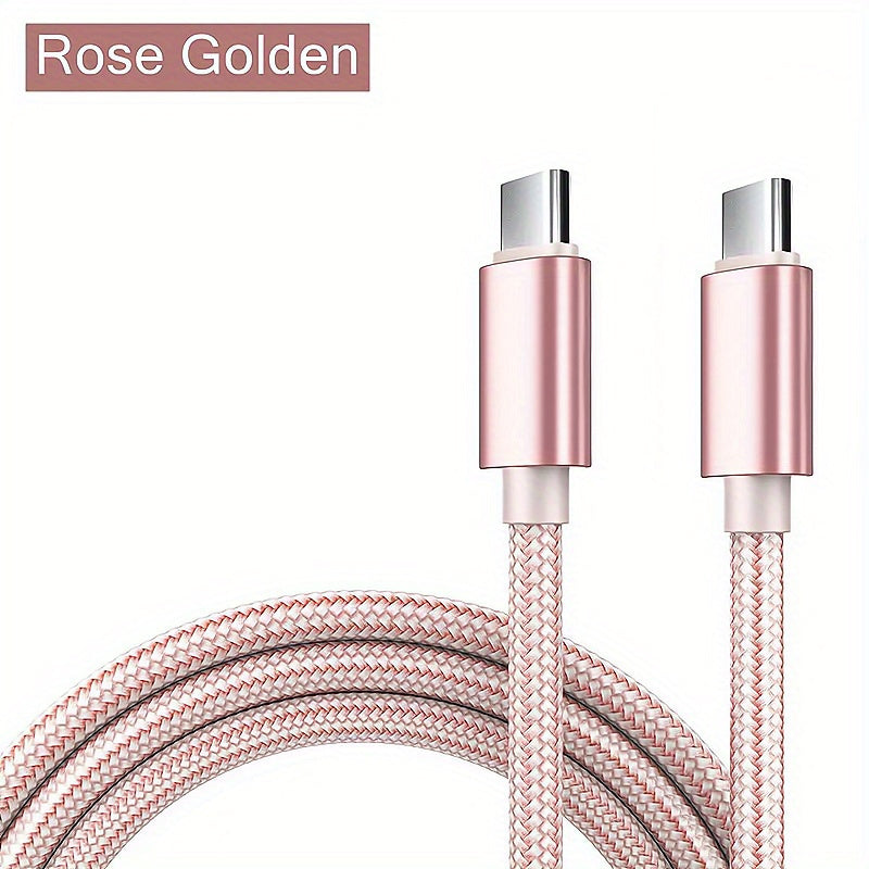 Fast Charging USB-C to Type-C Nylon Cable for Samsung MacBook iPad Xiaomi 60W