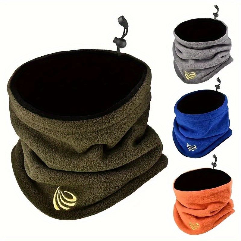 Coldproof Dual-Use Fleece Scarf and Hat Set for Cycling and Skiing