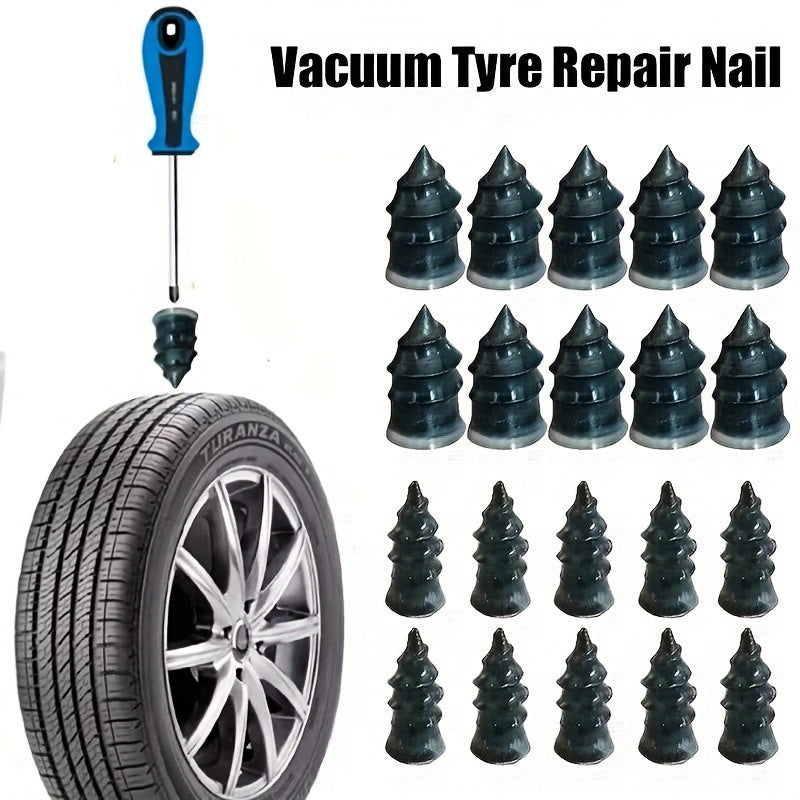 20 Pieces Vacuum Tire Repair Kit for Cars and Motorcycles, Leak-Proof Sealant