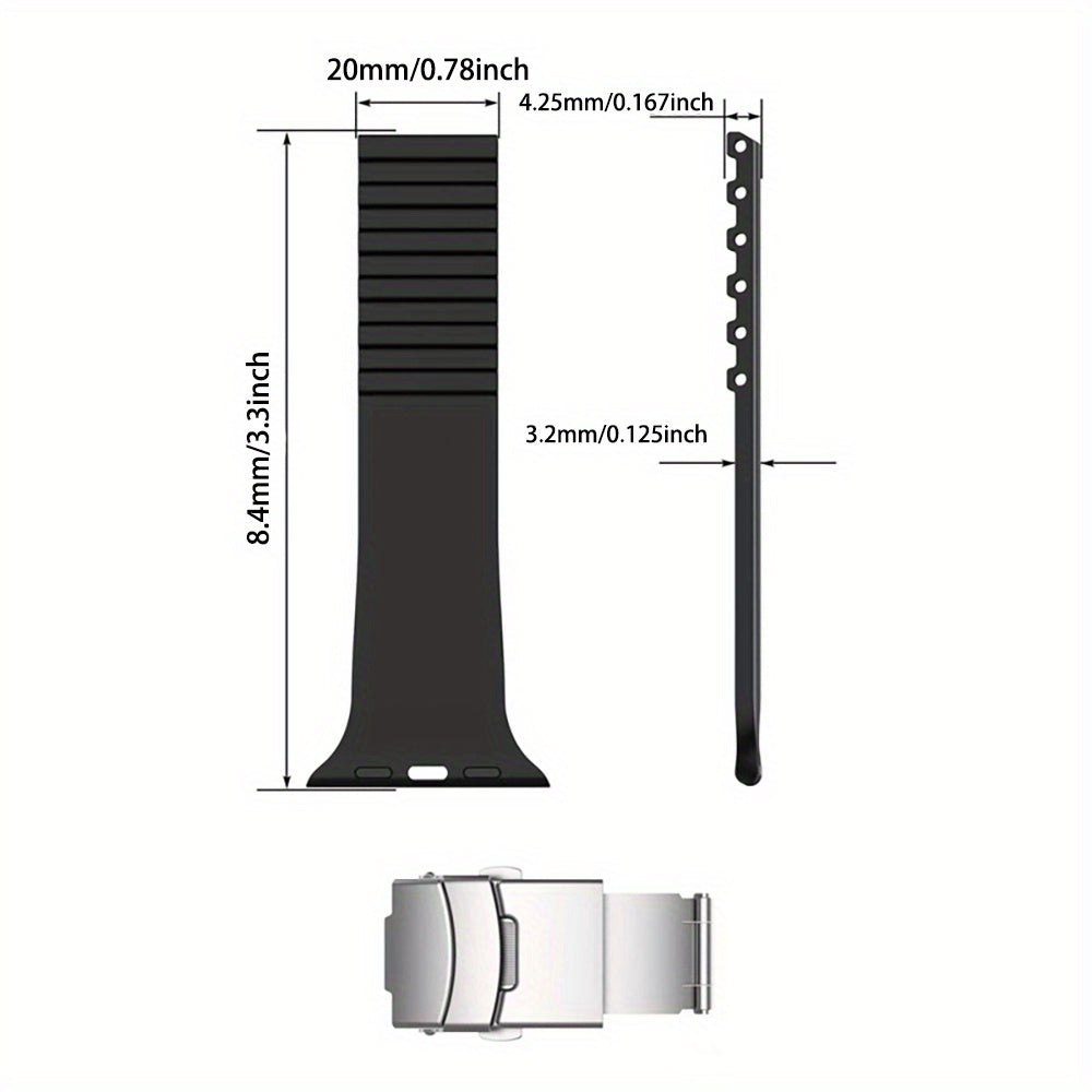 Elastic Silicone Watch Band Compatible with IWatch Series 1-9 SE Ultra 2 38mm 40mm 41mm 42mm 44mm 45mm 49mm for Men Women