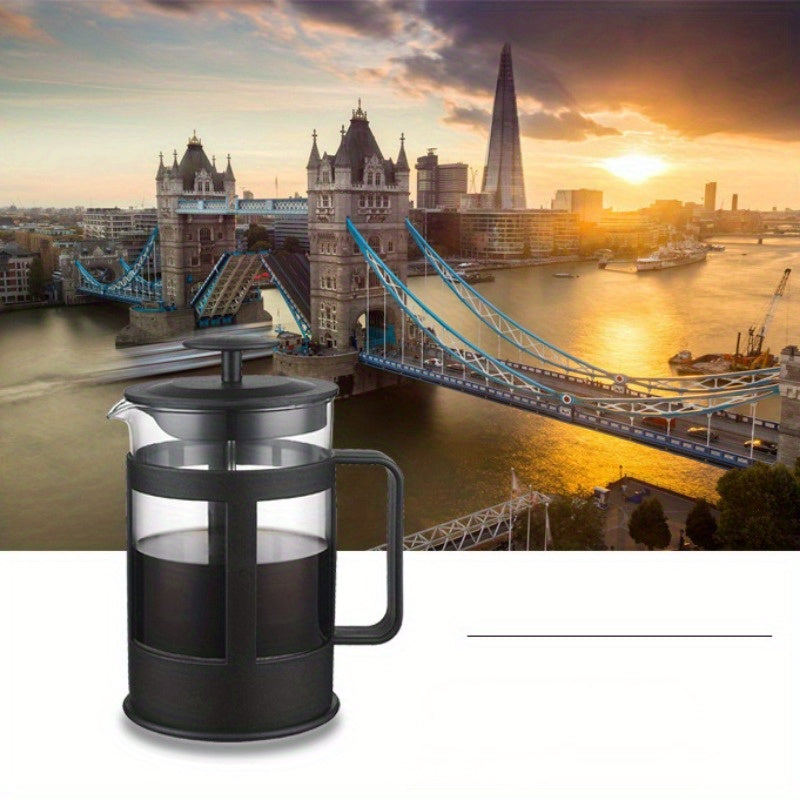 French Press Coffee and Tea Maker Stainless Steel Glass 11.8oz 27oz Black