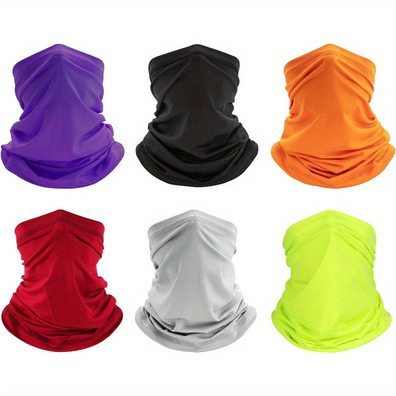 Set of Six Breathable Polyester Neck Gaiters for Casual Wear and Woven Scarf Style