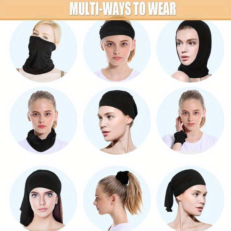 Set of Six Breathable Polyester Neck Gaiters for Casual Wear and Woven Scarf Style