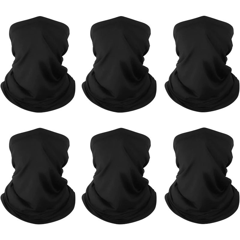 Set of Six Breathable Polyester Neck Gaiters for Casual Wear and Woven Scarf Style