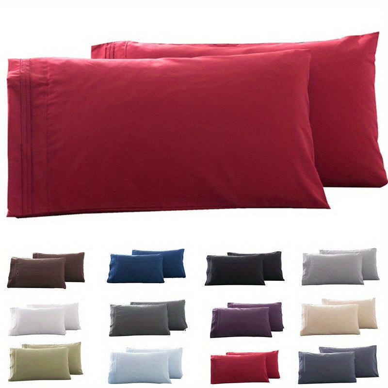 Роскошные однотонные наволочки с изысканной вышивкой (набор из 2 штук, в комплект не входит наполнитель) - мягкие, дышащие, высококачественные чехлы для спальни, дивана или домашнего декора.