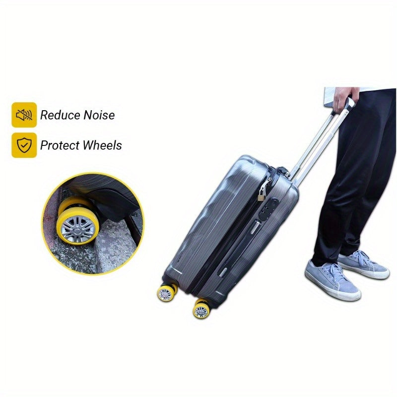 8 dona yuk sumkasi g'ildirakining silikon himoya qoplami, trolley qutisi kasteri shovqin kamaytiruvchi