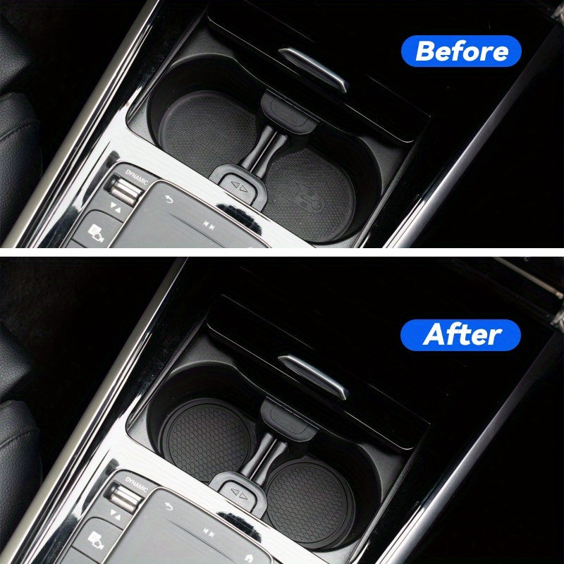 2/4pcs Black Car Cup Holder Anti Slip Coasters Premium PVC Universal
