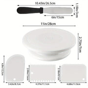 Cake Turntable Set with 6 Pieces for Baking and Decorating Cookies and Cupcakes