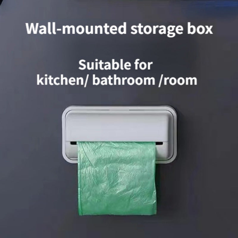 Wall-Mounted Garbage Bag Dispenser for Kitchen Bathroom Space Saving Easy Access