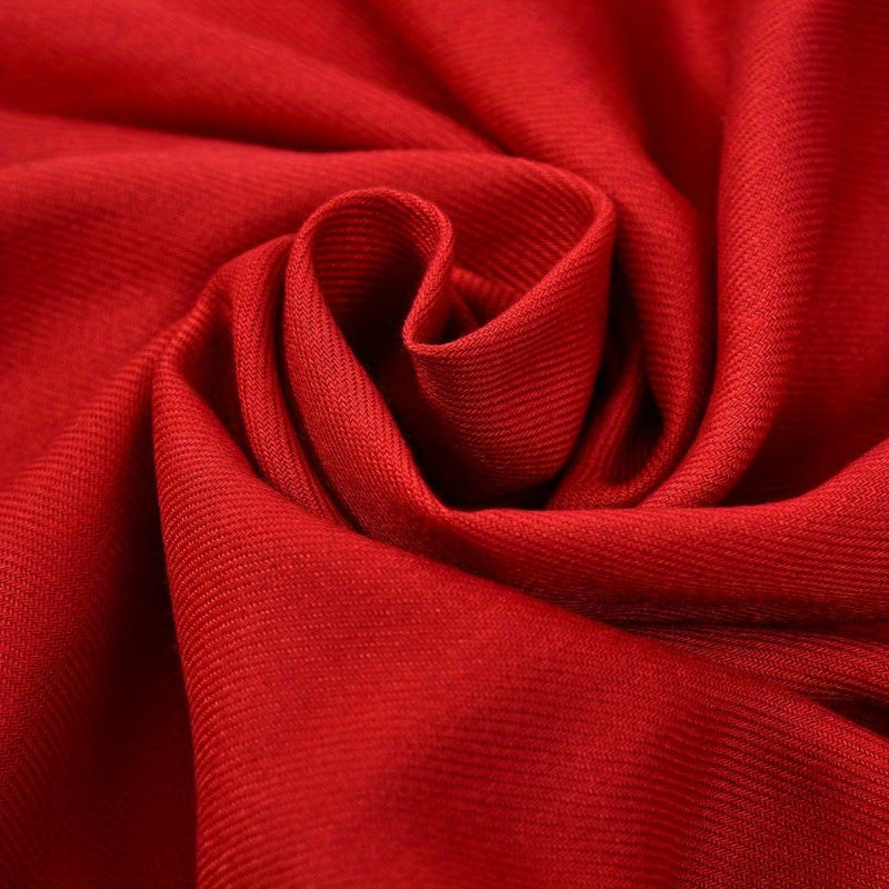 Шарф из имитации кашемира однотонный для женщин с кисточками, теплый для осени и зимы