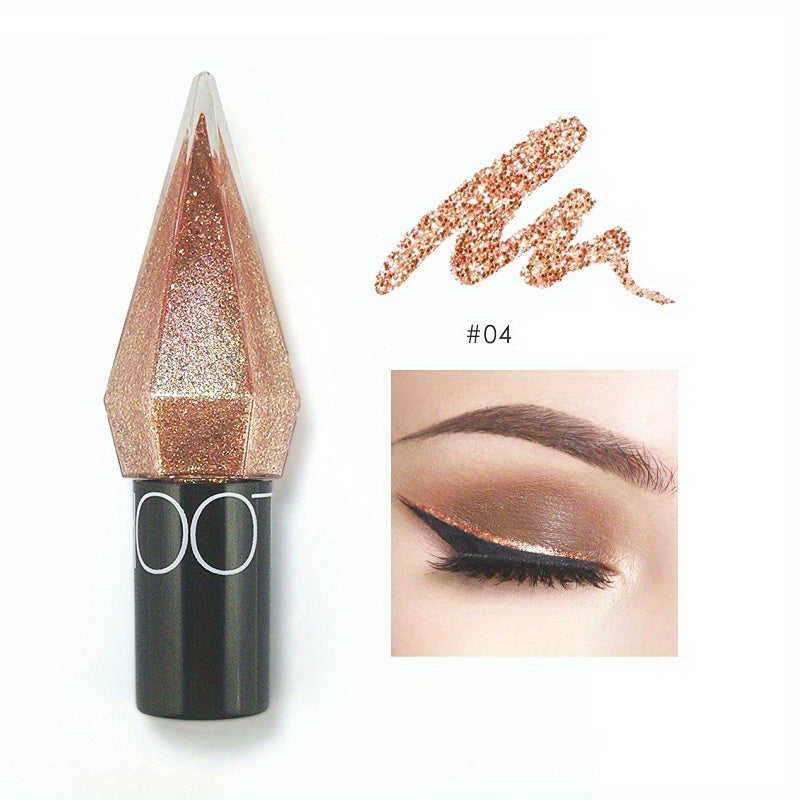 Women's Sparkling Glitter Eyeliner and Eyeshadow Waterproof Silvery Rose Gold
