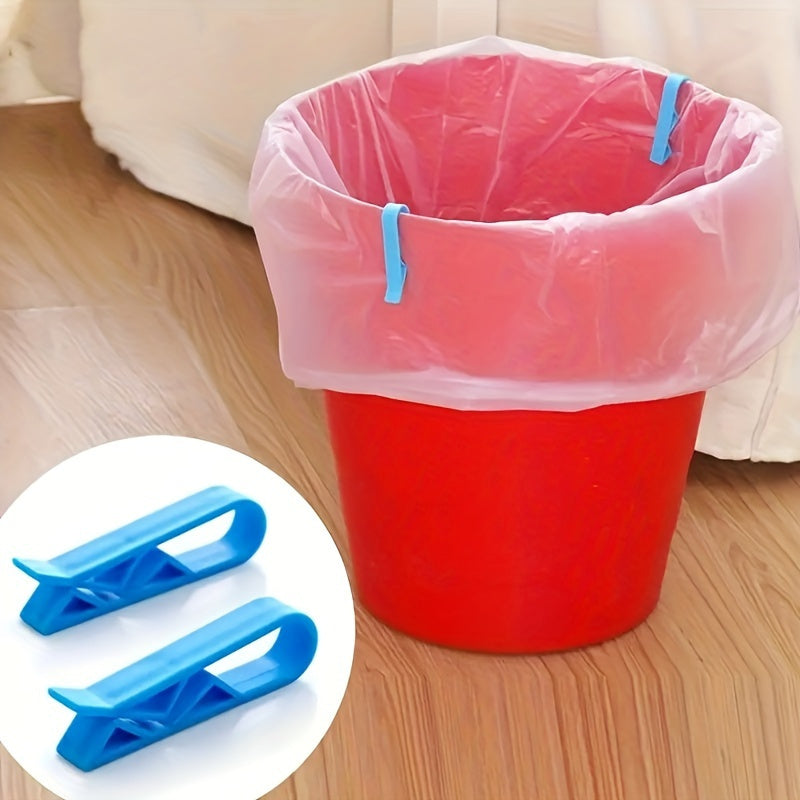 Plastic Trash Bag Clips Set of 12 with Groove Snap Design Anti-Slip Edge Fixers for Household Garbage Cans