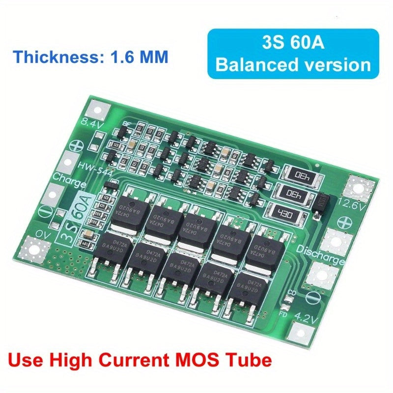 3S 4S 40A 60A Li-ion Batareya Zaryadlash Taxtasi 18650 BMS Drel Motor uchun, 11.1V, 12.6V/14.8V va 16.8V Balans Voltaji bilan