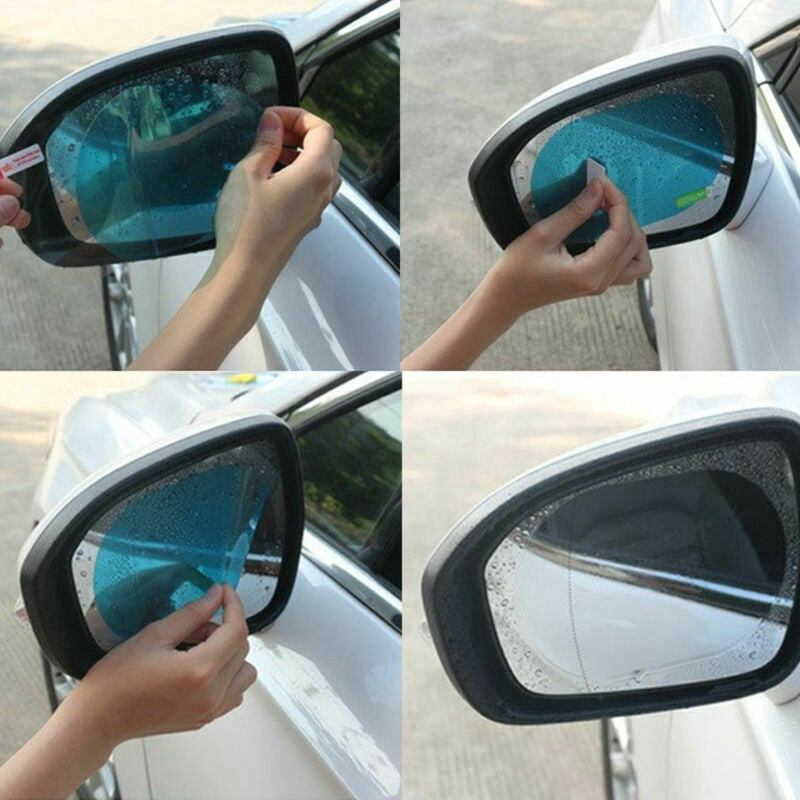 2-Pack Car Rearview Mirror Rain Film Protector Anti-Fog Clear Auto Accessories