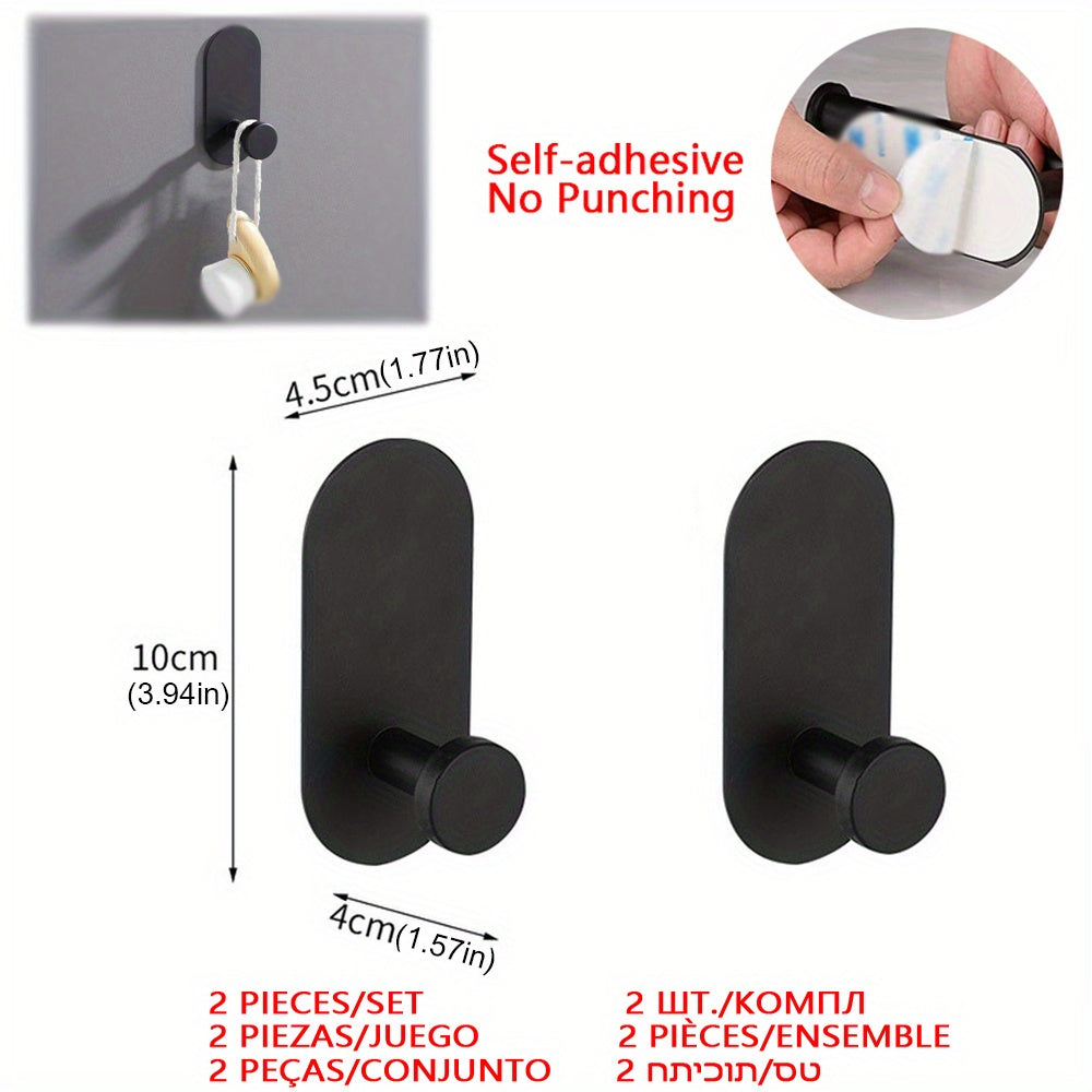 Qora zanglamaydigan po'latdan tayyorlangan o'z-o'zini yopishtiradigan devor tokchalari sochiq va oshxona asboblari uchun