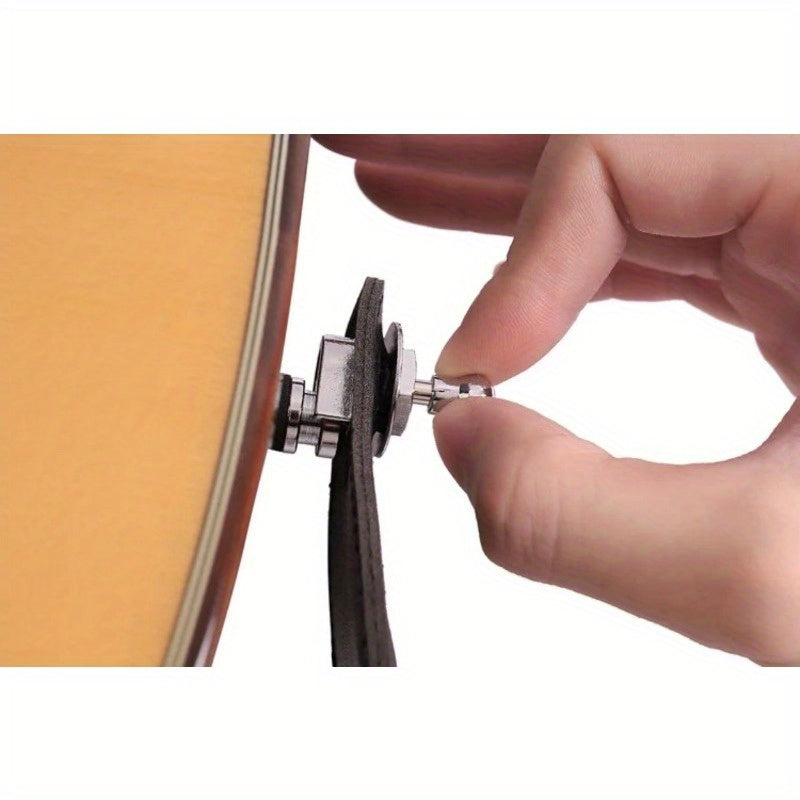 Cierre de correa de guitarra de aleación con acabado en cromo negro para eléctrica, acústica y bajo