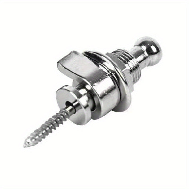 Cierre de correa de guitarra de aleación con acabado en cromo negro para eléctrica, acústica y bajo