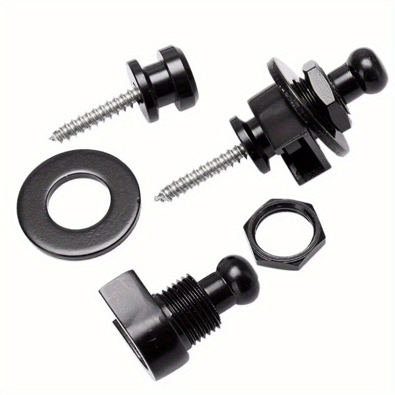 Хромированная стальная застежка для ремня гитары черного цвета для электрогитары, акустической, бас-гитары