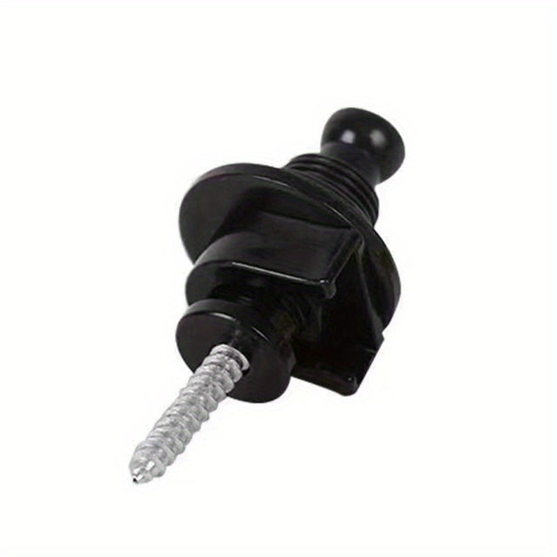 Cierre de correa de guitarra de aleación con acabado en cromo negro para eléctrica, acústica y bajo