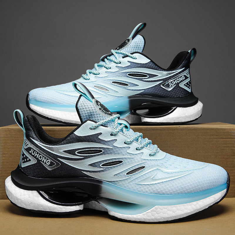 Mesh Blade Sneakers with Color Blocking Lightweight Low Top Casual Running Shoes