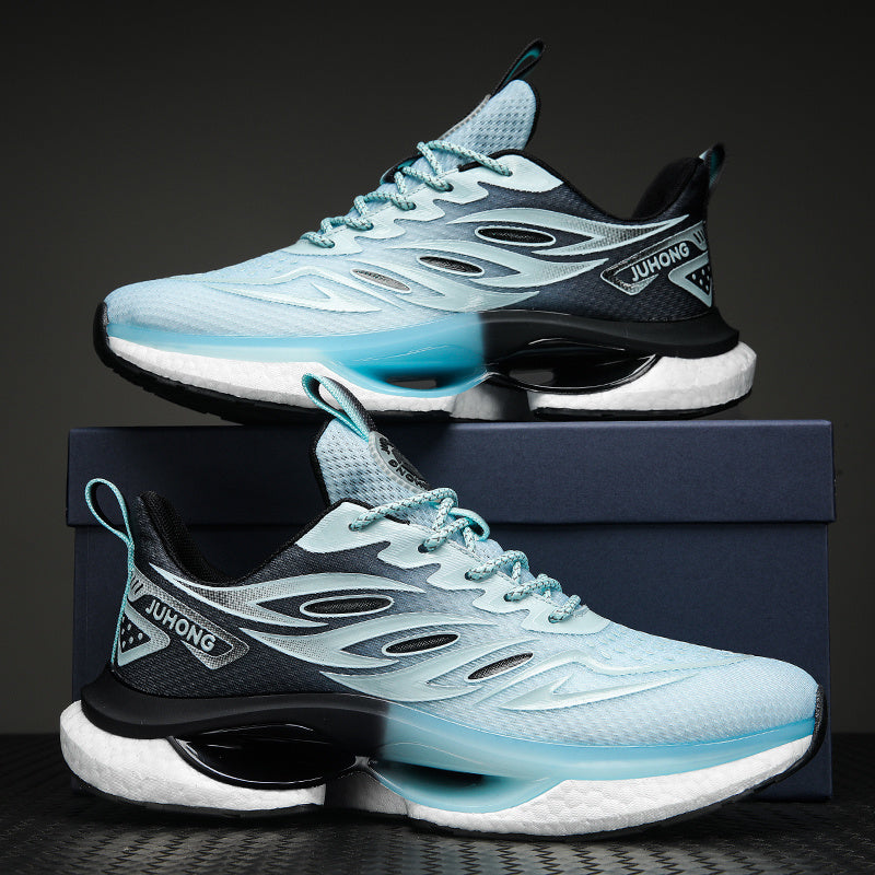 Mesh Blade Sneakers with Color Blocking Lightweight Low Top Casual Running Shoes