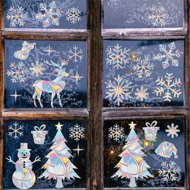 Блестящая радужная призматическая бабочка-ловец солнца - антистатичный декор для окон из ПВХ, наклейка на стекло для предотвращения столкновений дома и в офисе