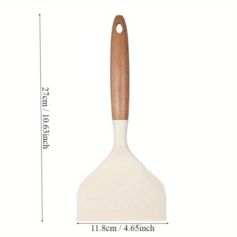 Wide Silicone Turner Spatula Non-Stick Kitchen Utensil for Cooking and Frying