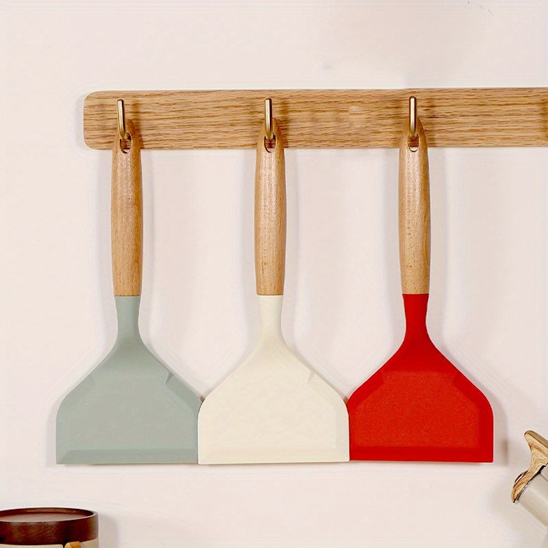 Wide Silicone Turner Spatula Non-Stick Kitchen Utensil for Cooking and Frying
