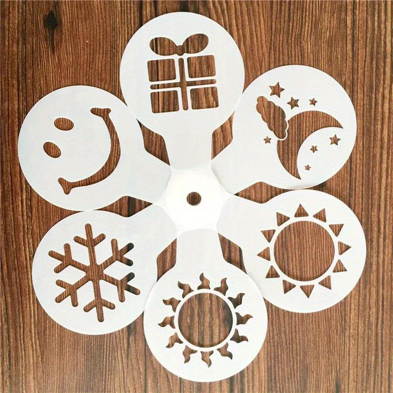 Coffee Stencil Set 19 Pieces Foam Spray Cake Molds for Cappuccino Bakery Kitchen