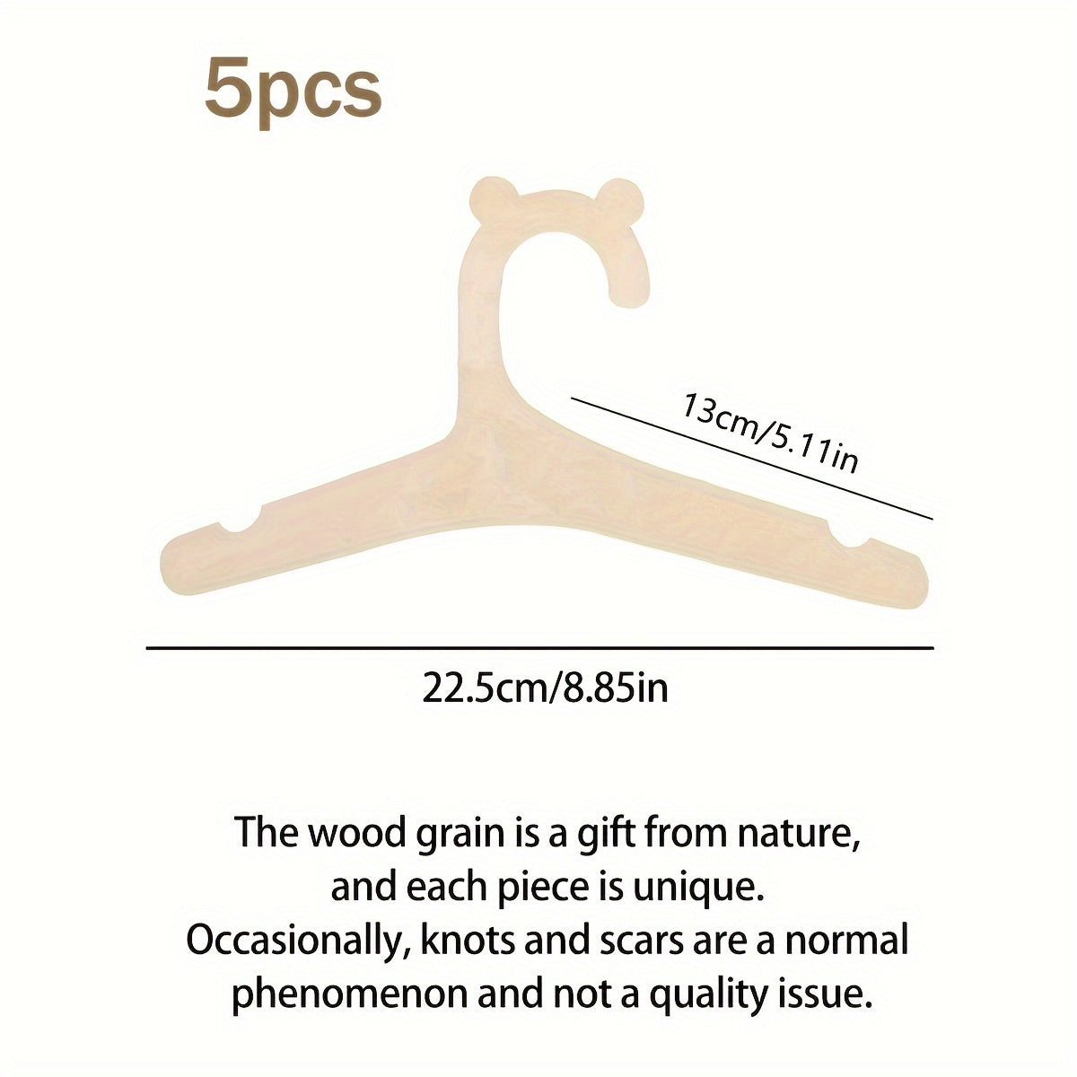 Juego de 5 o 10 perchas de madera con forma de oso para organización de armario