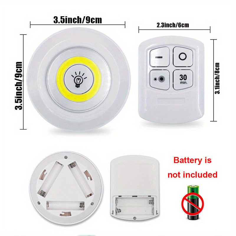Wireless LED Under-Cabinet Lights with Remote Control for Kitchen Wardrobe and Indoor Use 6 Pack