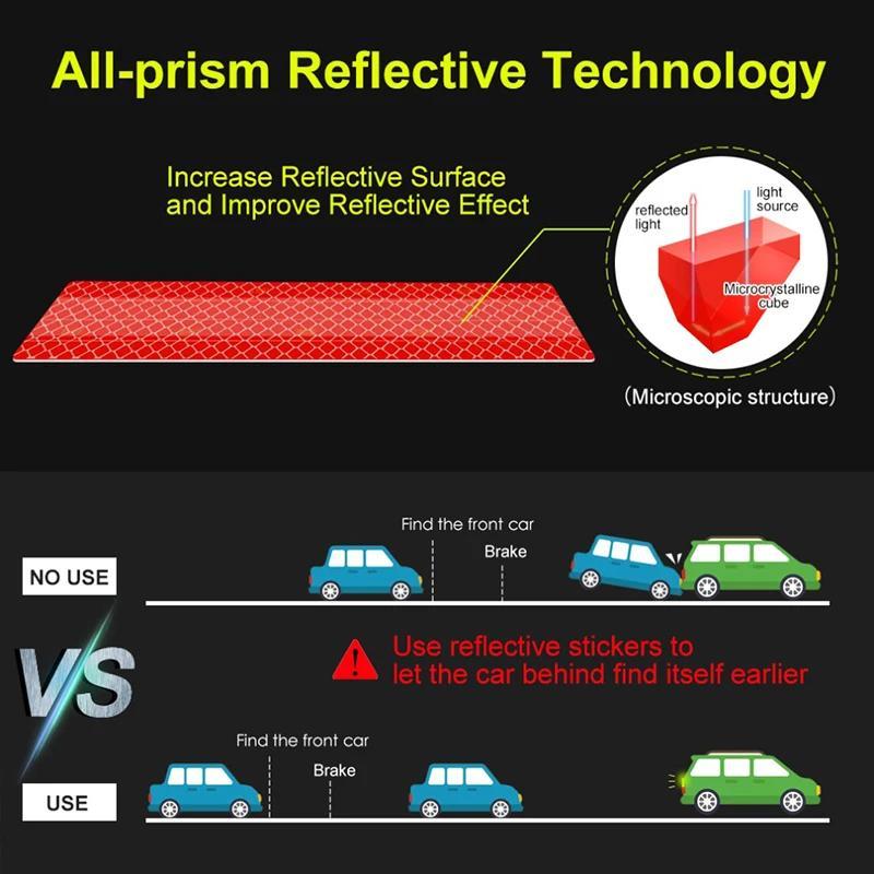 90cm Yorituvchi Avtomobil Dekal Lentasi Xavfsizlik Ogohlantirish Stiker Auto Aksesuarlar