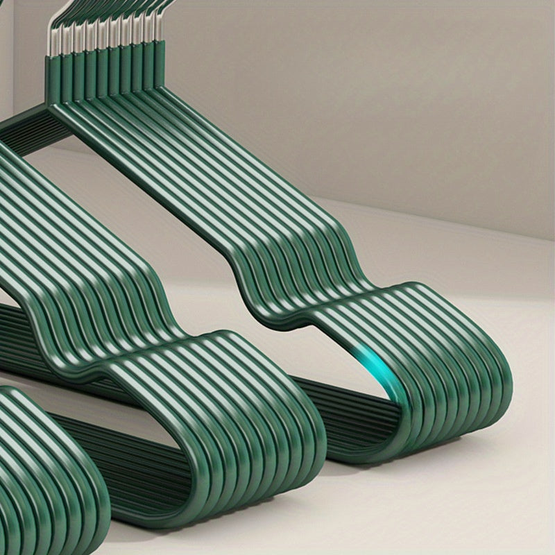 Set of 10 Metal Clothes Hangers Notched Heavy Duty Space Saving Organizer for Closet Wardrobe Bedroom Bathroom