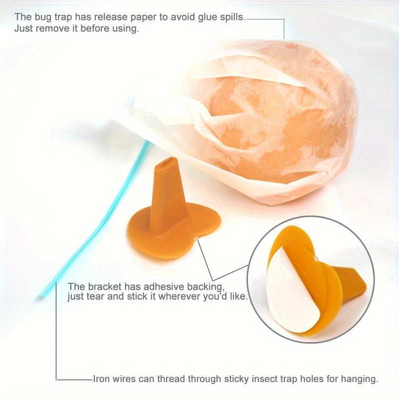 1/2/5 dona toksik bo'lmagan yopishqoq hasharotlar uchun tuzaq, meva chivinlari, moshinalar, kichik uchuvchi