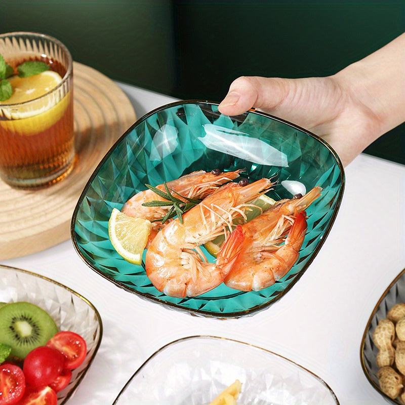 Luxury Transparent Bone Spitting Dish Set for Snacks and Fruits, Food Grade Material