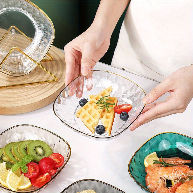 Luxury Transparent Bone Spitting Dish Set for Snacks and Fruits, Food Grade Material