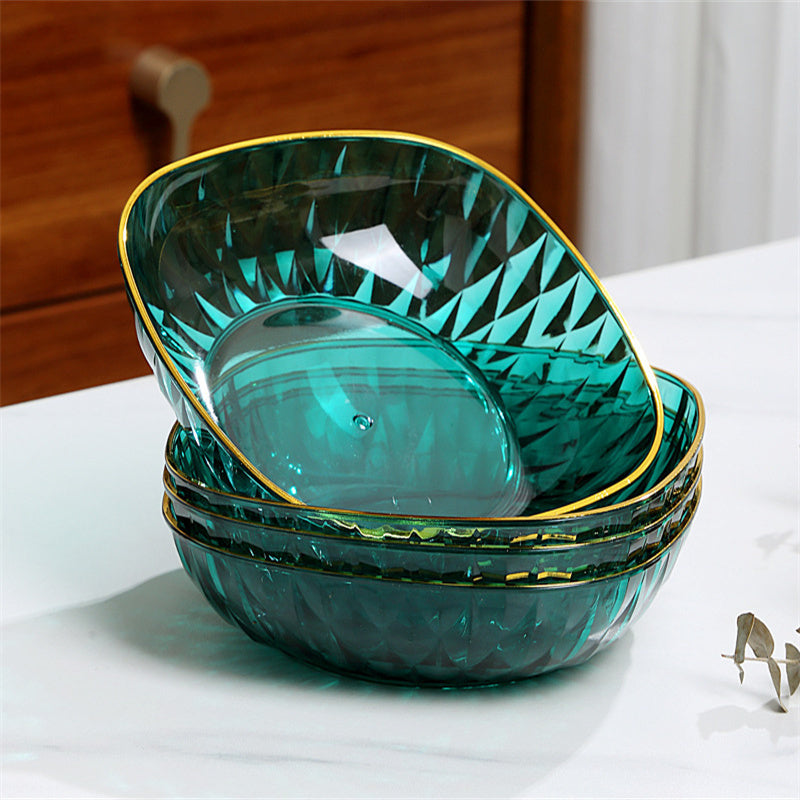 Luxury Transparent Bone Spitting Dish Set for Snacks and Fruits, Food Grade Material