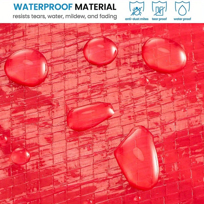 Bolsa de almacenamiento para corona de Navidad impermeable con asas, patrón de rayas de PVC duradero