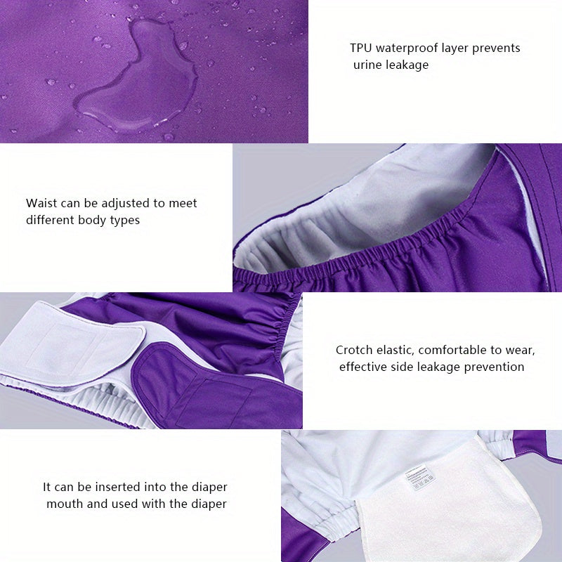 Reusable Adult Diaper for Elderly with Adjustable Waist Leak-Proof Water Leakage Protection