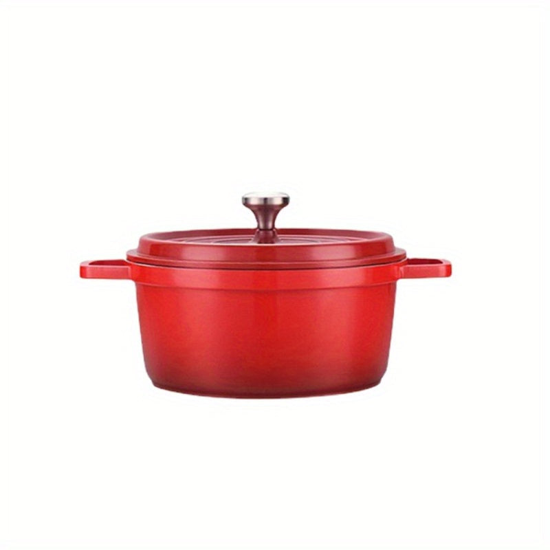 Enamelled Cast Aluminum Dutch Oven Pot with Lid 23.88cm Non-Stick Heavy Duty Cookware