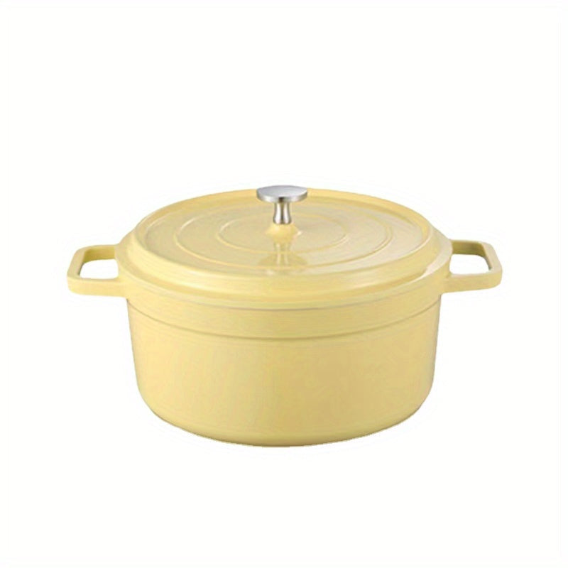 Enamelled Cast Aluminum Dutch Oven Pot with Lid 23.88cm Non-Stick Heavy Duty Cookware